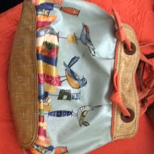 Fossil shoulder bag/ cheerful bird design